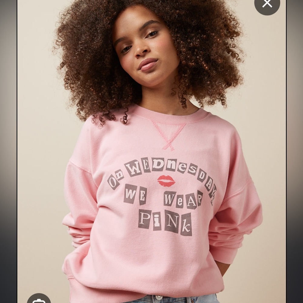 NWT- American Eagle -Mean Girls - wear pink Crewneck sweatshirt. XXL